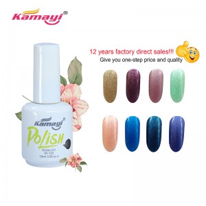 Produse de unghii Kamayi în SUA Eșantion gratuit Uv Gel Lac de unghii Sticla neagră 15ml Gel de lac