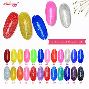 Kamayi oem personalizate 12ml gel de neon lac de perle serii de culori uv led smântână de lungă durată gel de unghii pentru en-gros